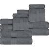 Superior 700 GSM Long Staple 100% Combed Cotton, Durable, Plush and Absorbent 6-Piece Single Ply Towel Set – Rivulet(Grey)