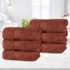 Superior 700 GSM Long Staple 100% Combed Cotton, Durable, Plush and Absorbent 6-Piece Single Ply Towel Set – Rivulet(Hot Chocolate)