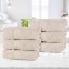 Superior 700 GSM Long Staple 100% Combed Cotton, Durable, Plush and Absorbent 6-Piece Single Ply Towel Set – Rivulet(Ivory)