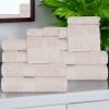 Superior 700 GSM Long Staple 100% Combed Cotton, Durable, Plush and Absorbent 6-Piece Single Ply Towel Set – Rivulet(Ivory)