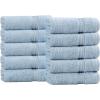 Superior Egyptian Cotton 4-Piece Bath Towel Set for Shower, Bath, Spa, Resort, Hotel, Soft Body Towels, Airbnb Essentials, Apartment, Dorm, Quick Dry, Absorbent, Bathroom Basics, Peach(Light Blue)