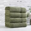 Superior Egyptian Cotton 4-Piece Bath Towel Set for Shower, Bath, Spa, Resort, Hotel, Soft Body Towels, Airbnb Essentials, Apartment, Dorm, Quick Dry, Absorbent, Bathroom Basics, Peach(Forest Green)