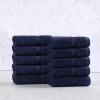 Superior Egyptian Cotton 4-Piece Bath Towel Set for Shower, Bath, Spa, Resort, Hotel, Soft Body Towels, Airbnb Essentials, Apartment, Dorm, Quick Dry, Absorbent, Bathroom Basics, Peach(Navy Blue)