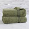 Superior Egyptian Cotton 4-Piece Bath Towel Set for Shower, Bath, Spa, Resort, Hotel, Soft Body Towels, Airbnb Essentials, Apartment, Dorm, Quick Dry, Absorbent, Bathroom Basics, Peach(Forest Green)