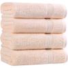 Superior Egyptian Cotton 4-Piece Bath Towel Set for Shower, Bath, Spa, Resort, Hotel, Soft Body Towels, Airbnb Essentials, Apartment, Dorm, Quick Dry, Absorbent, Bathroom Basics, Peach(Peach)