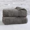 Superior Egyptian Cotton 4-Piece Bath Towel Set for Shower, Bath, Spa, Resort, Hotel, Soft Body Towels, Airbnb Essentials, Apartment, Dorm, Quick Dry, Absorbent, Bathroom Basics, Peach(Charcoal)