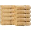 Superior Egyptian Cotton 4-Piece Bath Towel Set for Shower, Bath, Spa, Resort, Hotel, Soft Body Towels, Airbnb Essentials, Apartment, Dorm, Quick Dry, Absorbent, Bathroom Basics, Peach(Gold)