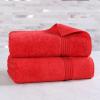 Superior Egyptian Cotton 4-Piece Bath Towel Set for Shower, Bath, Spa, Resort, Hotel, Soft Body Towels, Airbnb Essentials, Apartment, Dorm, Quick Dry, Absorbent, Bathroom Basics, Peach(Red)