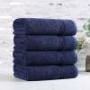 Superior Egyptian Cotton 4-Piece Bath Towel Set for Shower, Bath, Spa, Resort, Hotel, Soft Body Towels, Airbnb Essentials, Apartment, Dorm, Quick Dry, Absorbent, Bathroom Basics, Peach(Navy Blue)