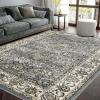 Superior Hallerton Traditional Floral Indoor Area Rug for Living Room, Bedroom, Office, Kitchen, Dining Room Rugs, Jute Backing, Lille Collection, 2′ 7″ x 8′, Brown(Cream)