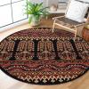 Superior Indoor Runner Rug, Abstract Geometric Tribal Decor For Hallway, Entryway, Living Room, Bedroom, Kitchen, Dining, Office, Jute Backing, Bohemian Rugs, Adena Collection, 2’7″ x 8′(Black)