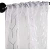 Superior Sheer Curtains, Curtains Perfect for Natural Light, Trellis Window Accents, Modern Contemporary Decor, Cormac Collection, Set of 2 Panels, 8 Grommets, 52″ x 84″, Ivory(White)