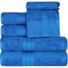 Superior 700 GSM Long Staple 100% Combed Cotton, Durable, Plush and Absorbent 6-Piece Single Ply Towel Set – Rivulet(Allure)