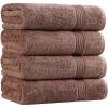 Superior Egyptian Cotton 4-Piece Bath Towel Set for Shower, Bath, Spa, Resort, Hotel, Soft Body Towels, Airbnb Essentials, Apartment, Dorm, Quick Dry, Absorbent, Bathroom Basics, Mocha