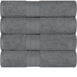 Superior 700 GSM Long Staple 100% Combed Cotton, Durable, Plush and Absorbent 6-Piece Single Ply Towel Set – Rivulet(Grey)