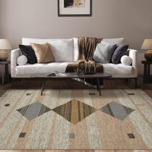Superior Handmade Wool Indoor Area Rug, Hand-Tufted Wool Rugs for Kitchen Floors, Office Floor, Modern Bohemian Rugs, Cotton Fringe Border, Sayah Collection, 8′ x 10′, Grey