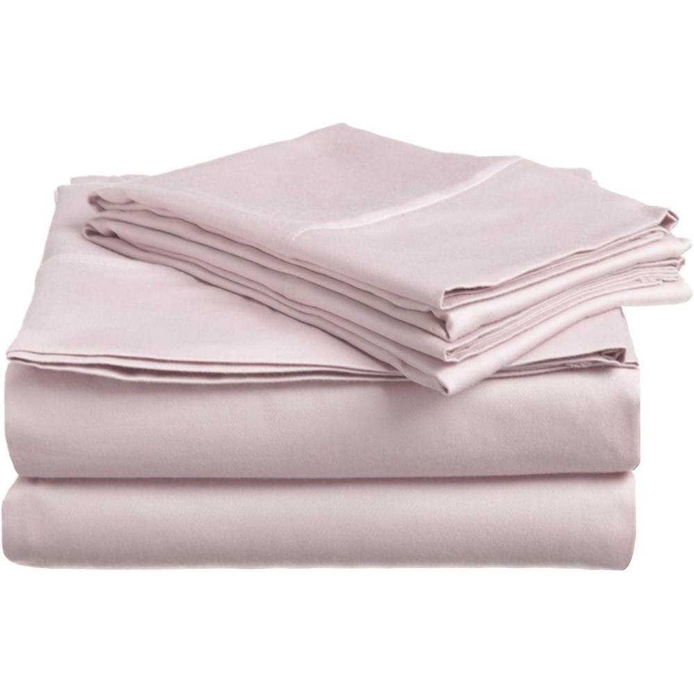 imageSuperior Combed Cotton 300 Thread Count DeepFitting Pocket Soft ampamp Smooth 4Piece King Sheet Set Solid PumpkinLilac