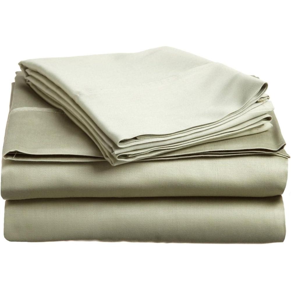imageSuperior Combed Cotton 300 Thread Count DeepFitting Pocket Soft ampamp Smooth 4Piece King Sheet Set Solid PumpkinSage