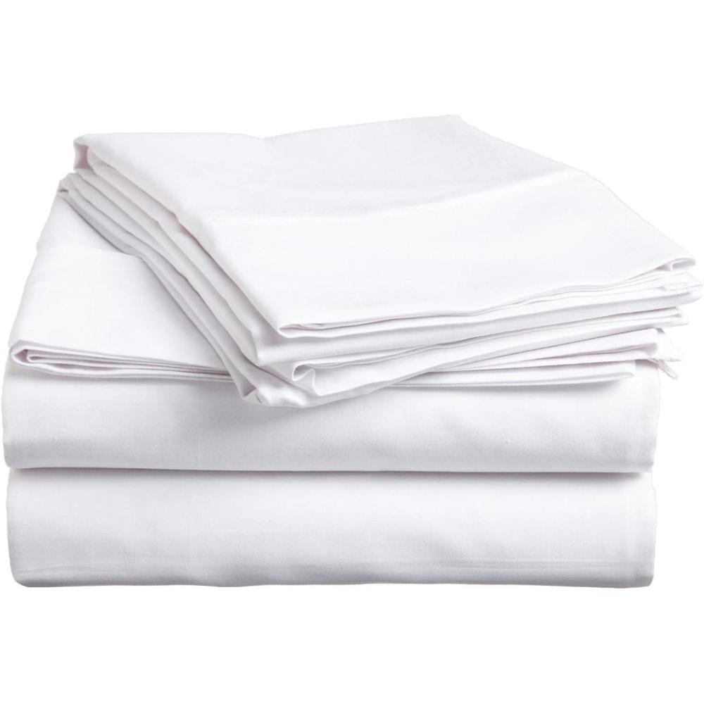 imageSuperior Combed Cotton 300 Thread Count DeepFitting Pocket Soft ampamp Smooth 4Piece King Sheet Set Solid PumpkinWhite