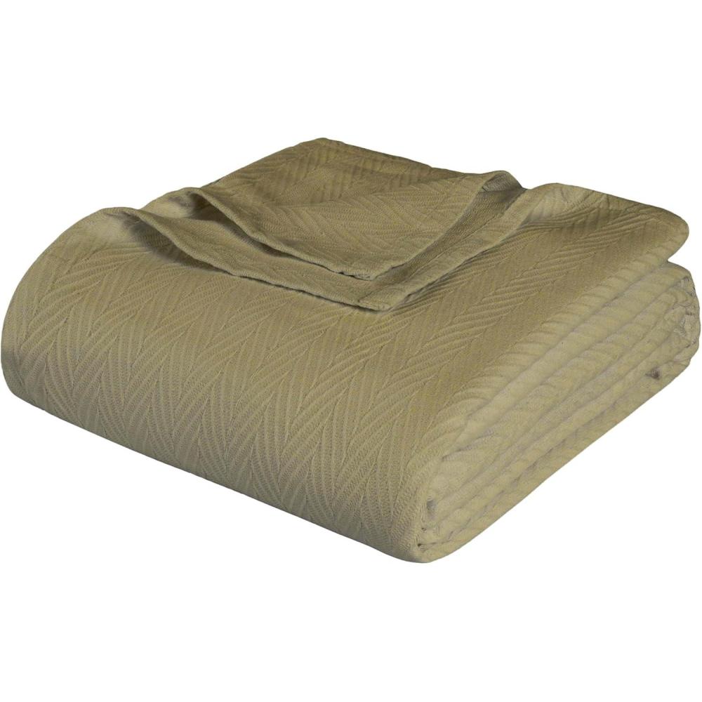 imageSuperior Metro AllSeason Cotton Blanket Woven Blanket for Couch Bed Bedding Farmhouse Home Essentials Cute and Cozy Bohemian Blankets Herringbone Weave King SageSage