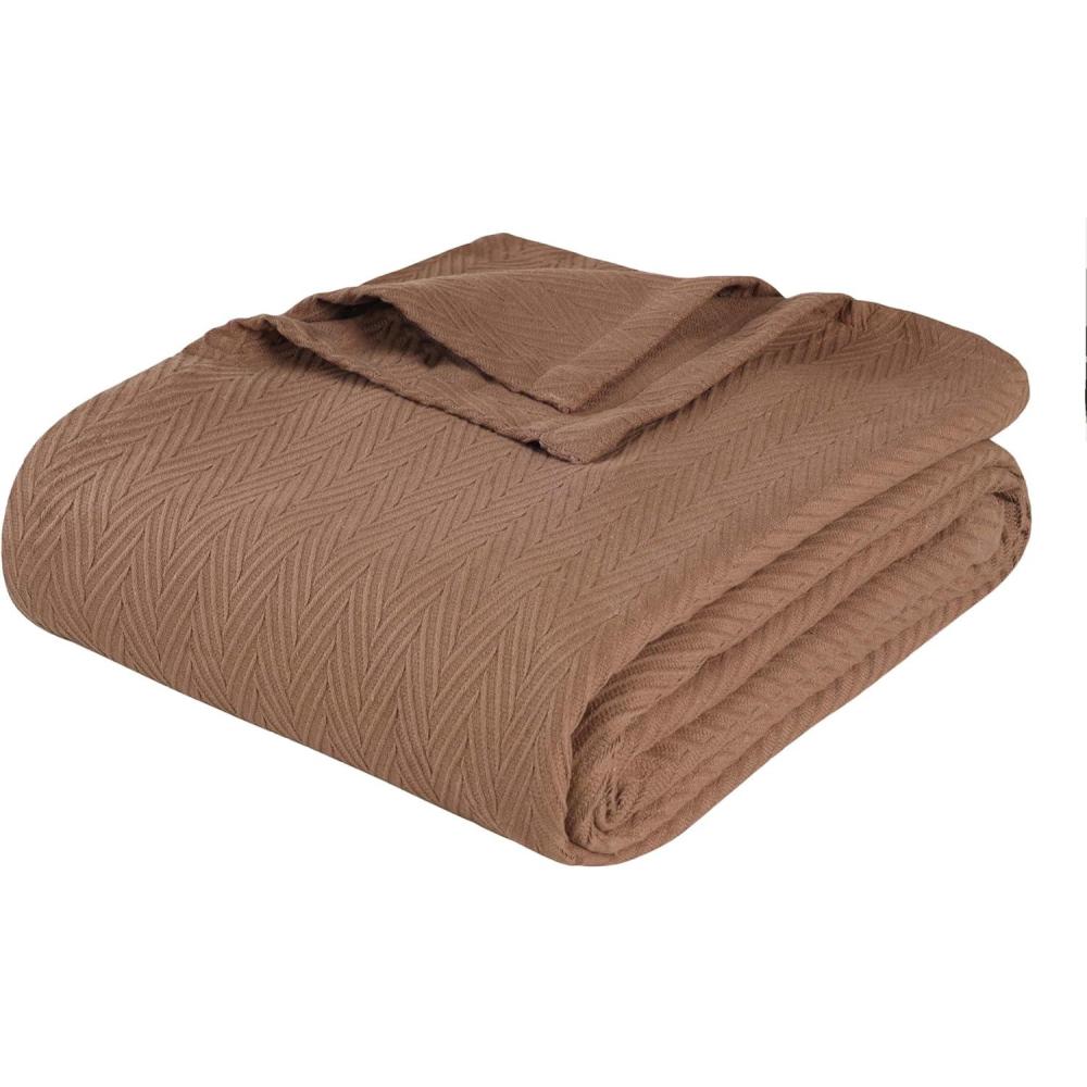 imageSuperior Metro AllSeason Cotton Blanket Woven Blanket for Couch Bed Bedding Farmhouse Home Essentials Cute and Cozy Bohemian Blankets Herringbone Weave King SageTaupe
