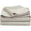 Cotton Blend Deep Pocket, Soft, Wrinkle Resistant 4-Piece Olympic Queen Bed Sheet Set, Solid White(Stone)