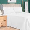 Superior 300 Thread Count Egyptian Cotton Sheet Set, Elastic Fitted Sheet, Flat Sheet, 1 Pillowcase, Twin, White(Burgundy)
