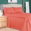 Superior 300 Thread Count Egyptian Cotton Sheet Set, Elastic Fitted Sheet, Flat Sheet, 1 Pillowcase, Twin, White(Coral)