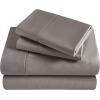 Superior 300 Thread Count Egyptian Cotton Sheet Set, Elastic Fitted Sheet, Flat Sheet, 1 Pillowcase, Twin, White(Grey)