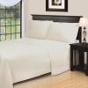 Superior 300 Thread Count Egyptian Cotton Sheet Set, Elastic Fitted Sheet, Flat Sheet, 1 Pillowcase, Twin, White(Ivory – Stripe)