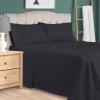 Superior 300 Thread Count Egyptian Cotton Sheet Set, Elastic Fitted Sheet, Flat Sheet, 1 Pillowcase, Twin, White(Navy Blue)