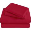 Superior 300 Thread Count Egyptian Cotton Sheet Set, Elastic Fitted Sheet, Flat Sheet, 1 Pillowcase, Twin, White(Red)