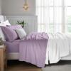 Superior Egyptian Cotton 5 Piece Sheet Set, 650 Thread Count, Modern Design, Sustainable Sheets, Ultra-Soft Basics, Solid, Deep Pocket Fitted Sheets, Flat Sheet, Pillowcases, Split King, White(Wisteria)