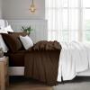 Superior Egyptian Cotton 5 Piece Sheet Set, 650 Thread Count, Modern Design, Sustainable Sheets, Ultra-Soft Basics, Solid, Deep Pocket Fitted Sheets, Flat Sheet, Pillowcases, Split King, White(Chocolate)