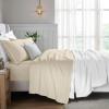 Superior Egyptian Cotton 5 Piece Sheet Set, 650 Thread Count, Modern Design, Sustainable Sheets, Ultra-Soft Basics, Solid, Deep Pocket Fitted Sheets, Flat Sheet, Pillowcases, Split King, White(Ivory)