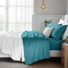 Superior Egyptian Cotton 5 Piece Sheet Set, 650 Thread Count, Modern Design, Sustainable Sheets, Ultra-Soft Basics, Solid, Deep Pocket Fitted Sheets, Flat Sheet, Pillowcases, Split King, White(Caribbean)