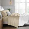 Superior Egyptian Cotton 5 Piece Sheet Set, 650 Thread Count, Modern Design, Sustainable Sheets, Ultra-Soft Basics, Solid, Deep Pocket Fitted Sheets, Flat Sheet, Pillowcases, Split King, White(Linen)