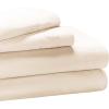 Superior Egyptian Cotton 5 Piece Sheet Set, 650 Thread Count, Modern Design, Sustainable Sheets, Ultra-Soft Basics, Solid, Deep Pocket Fitted Sheets, Flat Sheet, Pillowcases, Split King, White(Ivory)