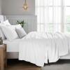 Superior Egyptian Cotton 5 Piece Sheet Set, 650 Thread Count, Modern Design, Sustainable Sheets, Ultra-Soft Basics, Solid, Deep Pocket Fitted Sheets, Flat Sheet, Pillowcases, Split King, White(A White)