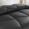 Superior Microfiber Basketweave Comforter, Down Alternative Bedding, Medium Weight, Fluffy, Decorative, Plush Duvet Insert, Oversized Blanket, Box Quilt Design, Monochrome, Full/Queen, Charcoal(Charcoal – Z)