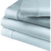 Cotton Blend Deep Pocket, Soft, Wrinkle Resistant 4-Piece Olympic Queen Bed Sheet Set, Solid White(Light Blue)