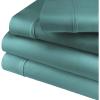 Cotton Blend Deep Pocket, Soft, Wrinkle Resistant 4-Piece Olympic Queen Bed Sheet Set, Solid White(Teal)
