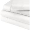 Cotton Blend Deep Pocket, Soft, Wrinkle Resistant 4-Piece Olympic Queen Bed Sheet Set, Solid White(White)