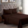 Superior 300 Thread Count Egyptian Cotton Sheet Set, Elastic Fitted Sheet, Flat Sheet, 1 Pillowcase, Twin, White(Brown)