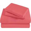 Superior 300 Thread Count Egyptian Cotton Sheet Set, Elastic Fitted Sheet, Flat Sheet, 1 Pillowcase, Twin, White(Coral)