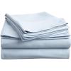 Superior Combed Cotton, 300 Thread Count; Deep-Fitting Pocket, Soft & Smooth 4-Piece King Sheet Set, Solid Pumpkin(Light Blue)