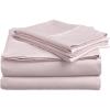Superior Combed Cotton, 300 Thread Count; Deep-Fitting Pocket, Soft & Smooth 4-Piece King Sheet Set, Solid Pumpkin(Lilac)