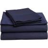 Superior Combed Cotton, 300 Thread Count; Deep-Fitting Pocket, Soft & Smooth 4-Piece King Sheet Set, Solid Pumpkin(Navy Blue)