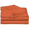 Superior Combed Cotton, 300 Thread Count; Deep-Fitting Pocket, Soft & Smooth 4-Piece King Sheet Set, Solid Pumpkin(Pumpkin)