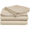 Superior Combed Cotton, 300 Thread Count; Deep-Fitting Pocket, Soft & Smooth 4-Piece King Sheet Set, Solid Pumpkin(Tan)